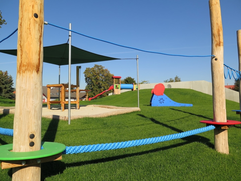 Balancierseilstrecke Tauwerk blau auf dem Spielplatz kaufen