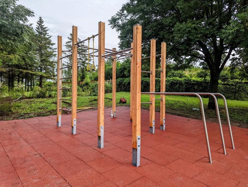 Calisthenics Fitness Anlage im Park erstellt