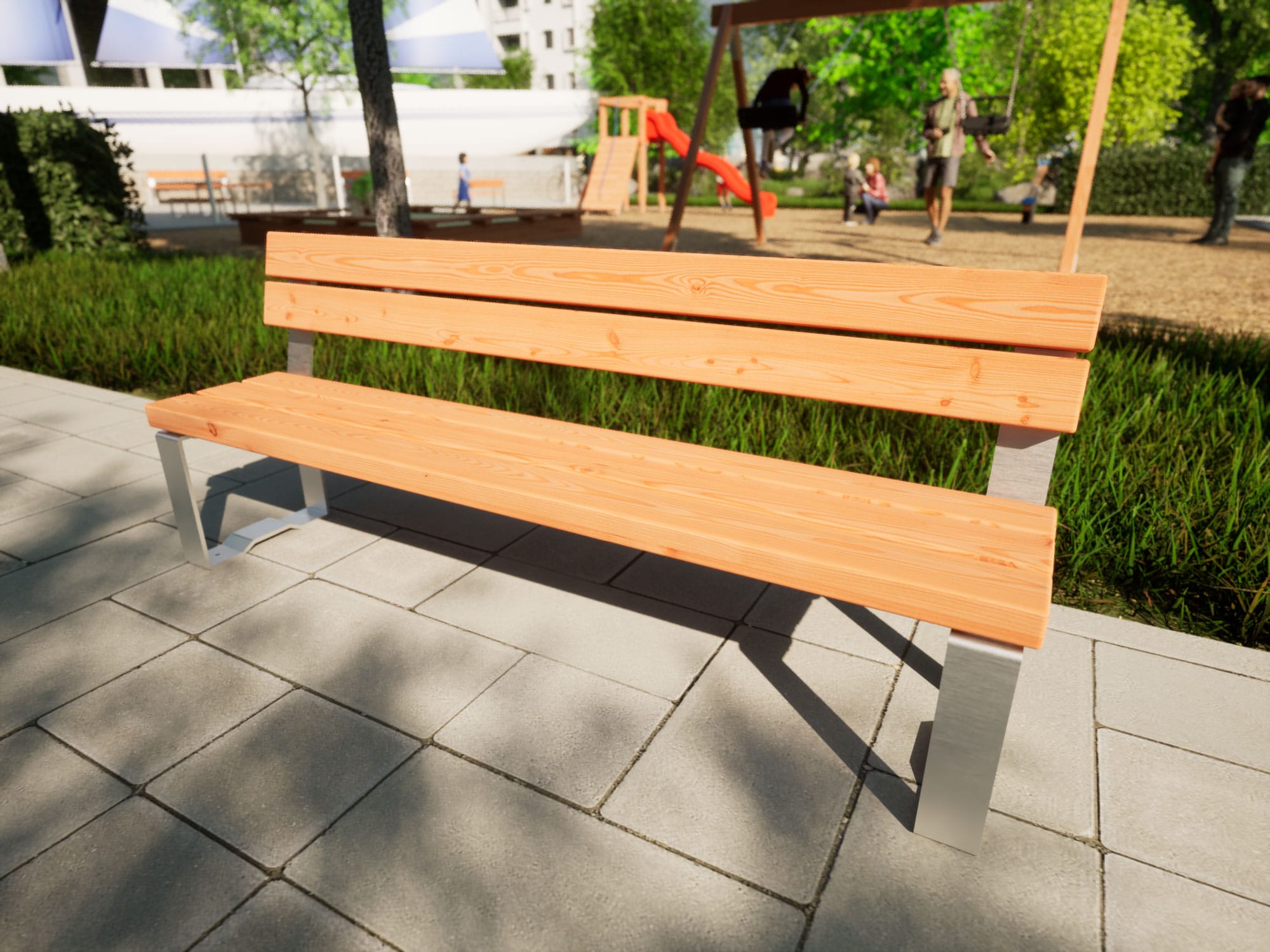 Sitzbank mit Lehne für Kinder im Park kaufen