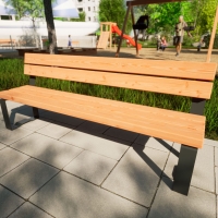 Sitzbank mit Lehne in Anthrazit für Kinder im Park