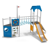 Spielanlage Schiff aus Edelstahl für Kinder zum spielen auf dem Spielplatz